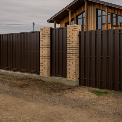 Забор из металлопрофиля и металлоштакетника