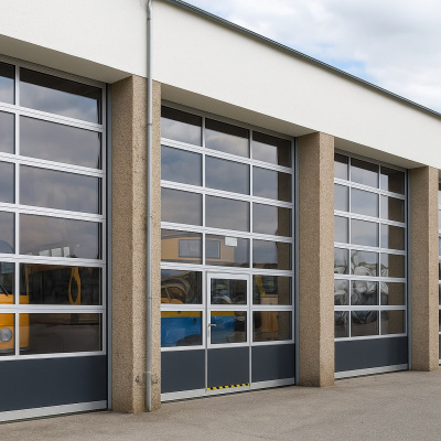 Секционные ворота панорамные из холодного алюминия AluTrend и AluPro