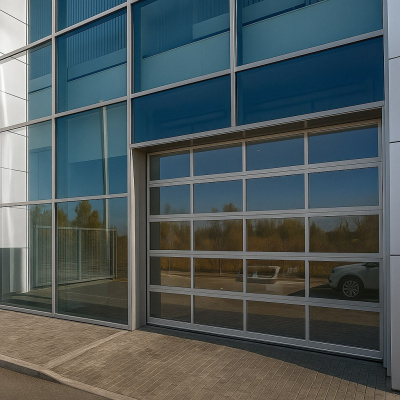 Секционные ворота панорамные из теплого алюминия AluTherm