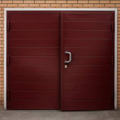 Распашные гаражные ворота из сэндвич панели