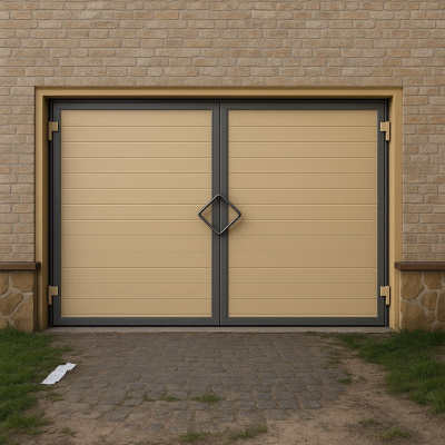 Распашные гаражные ворота из сэндвич панели