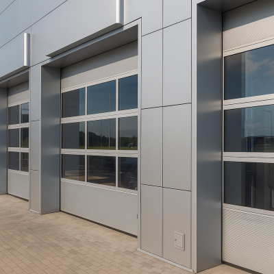 Секционные ворота панорамные из холодного алюминия AluTrend и AluPro