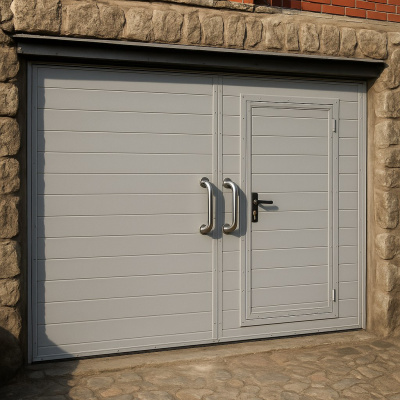 Распашные гаражные ворота из сэндвич панели